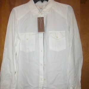 Francesca’s white button down top
